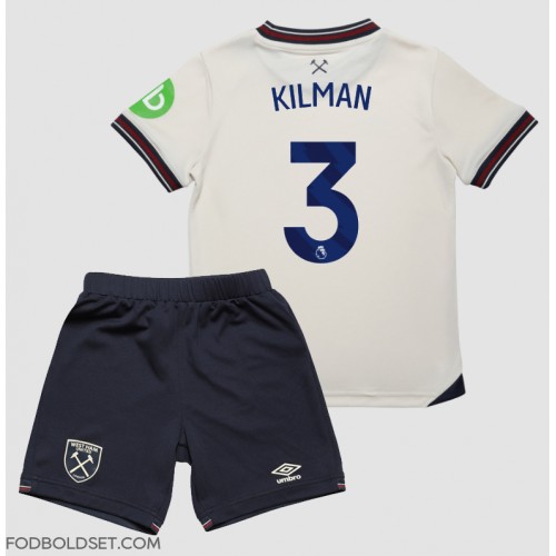 West Ham United Max Kilman #3 Udebane Trøje Børn 2025-26 Kortærmet (+ Korte bukser)